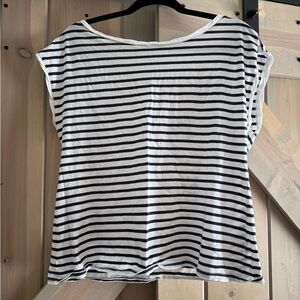 Moda International Striped V-Back Tee